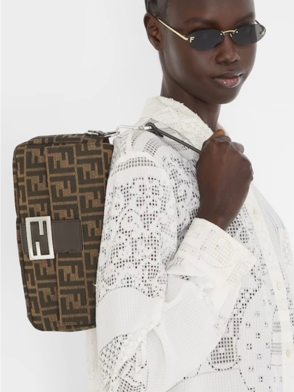 Fendi Zucchino Mama Baguette Tobacco